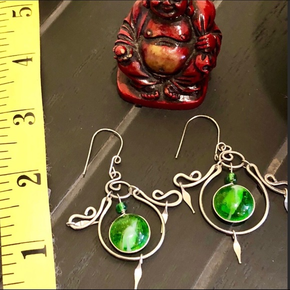 🎉HP PICK🎉✨BOHO ALPACA SILVER & STONE EARRINGS ✨ - Picture 4 of 5